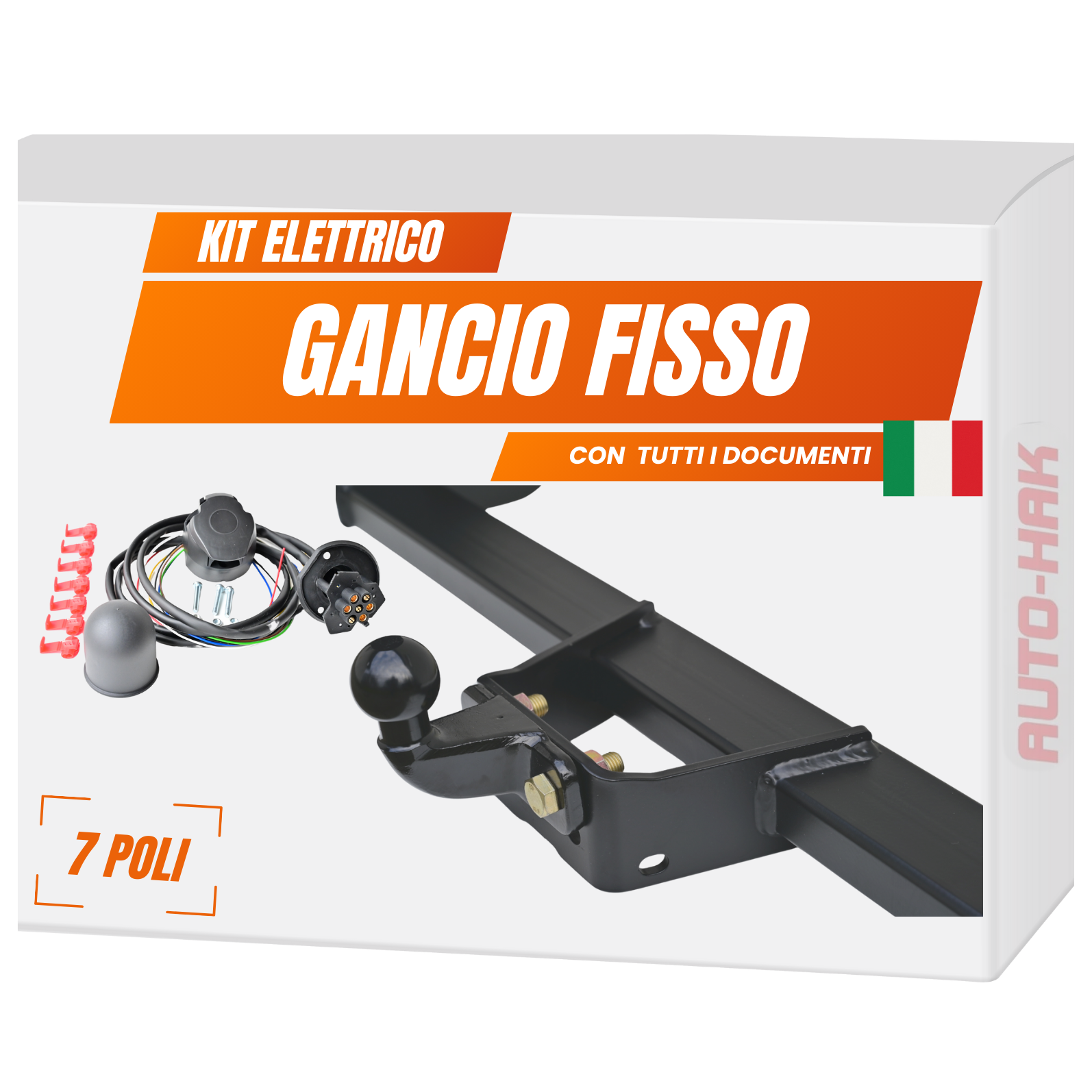 STEINHOF Gancio di traino fisso compatibile con Audi A4 B8 8K Berlina 11.2007-01.2015 + kit elettrico 7-poli specifico